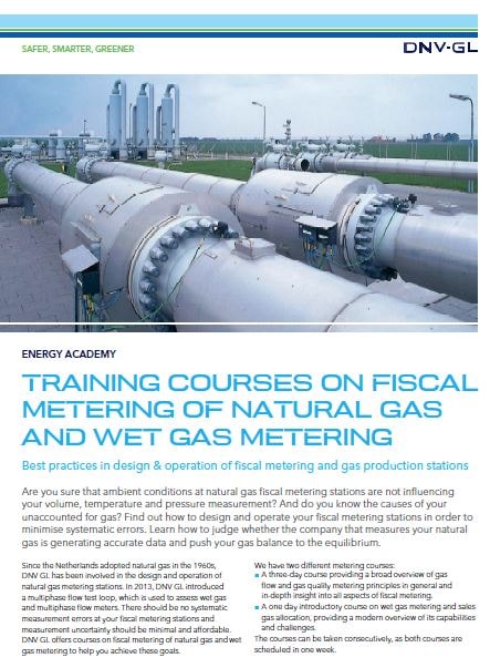 Brochure training courses on fiscal metering of natural gas