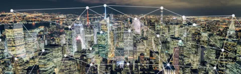 Digital city skyline