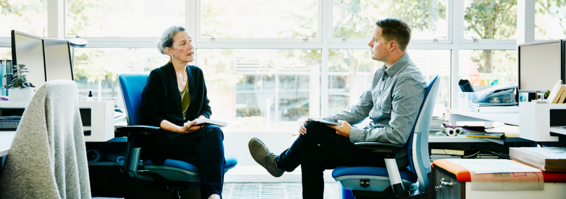 people talking in the office