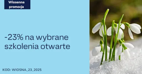 kwiaty i teks opisujący wiosenną promocję